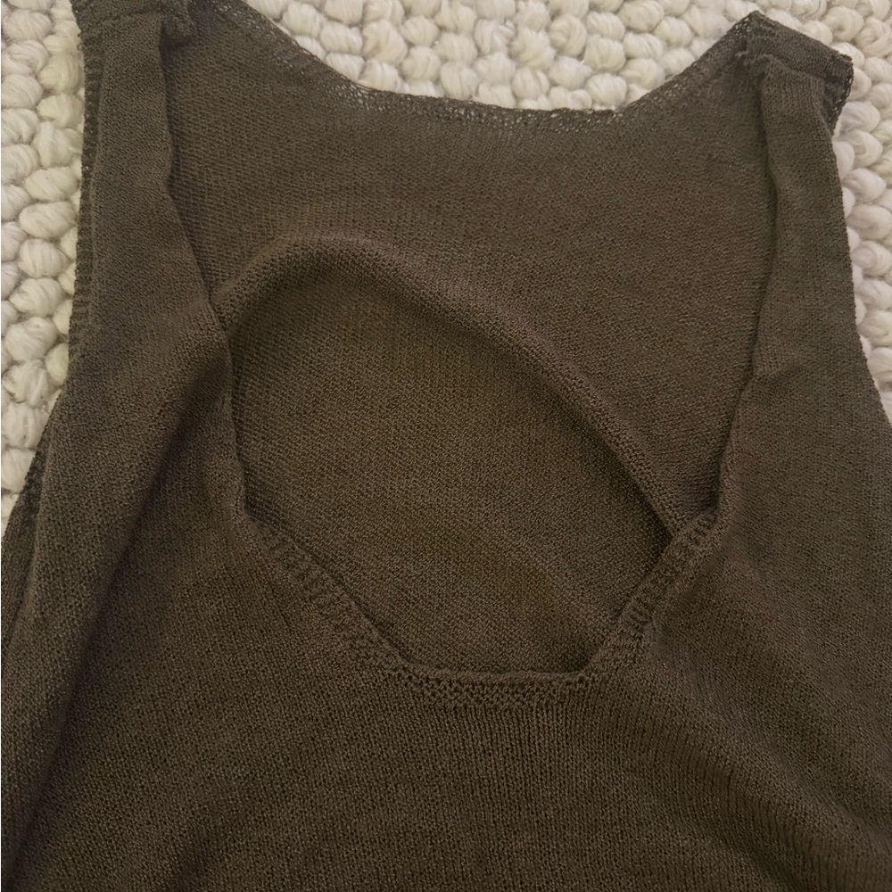 SHEIN Brown Ruched Sleeveless Coverup - Picture 3 of 4